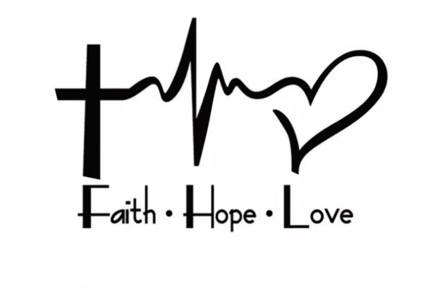 Auto Sticker Faith Hope Love