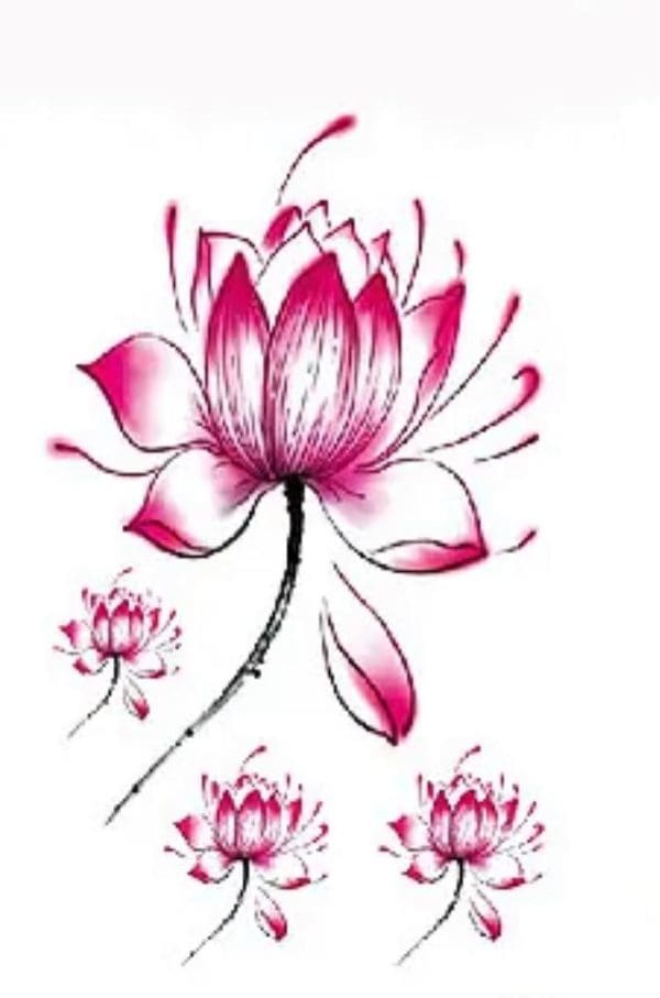 Body Tattoo Lotusbloem Pink