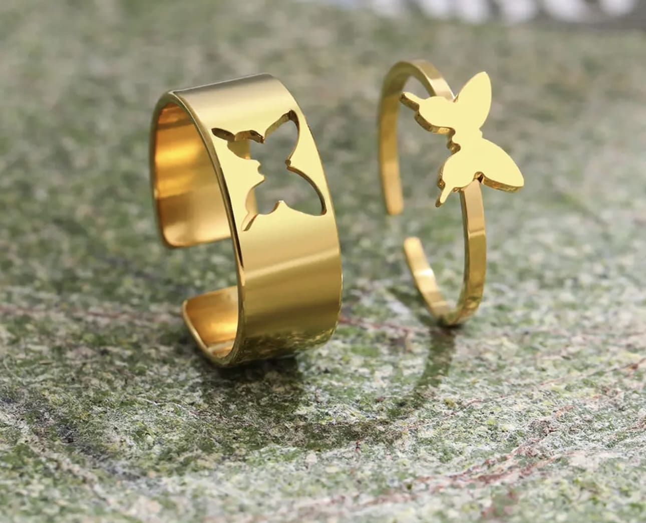 ruimte Correctie kruising Ringen Set Vlinder Gold • Wellness-House Zen sieraden