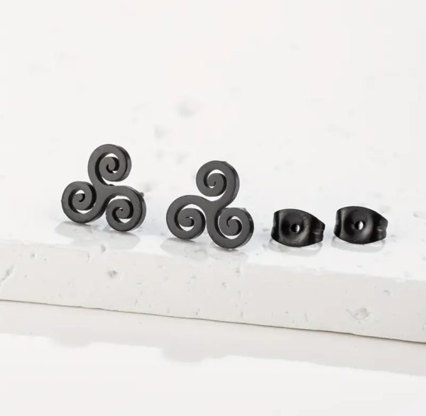 Oorbellen Triskelion Zwart