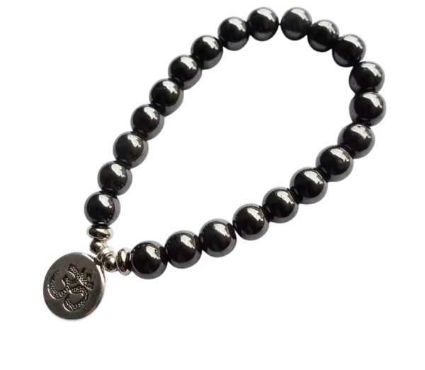 Hematiet Gebedsarmband met Ohm Charm