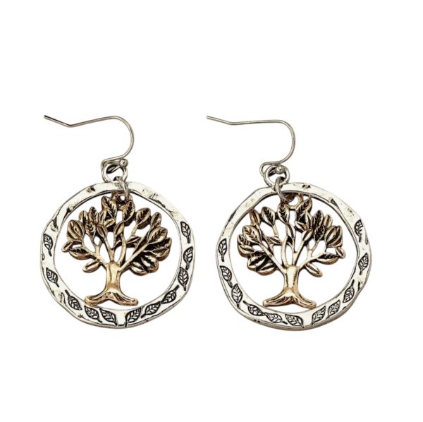 Tree of Life Harmony Oorbellen – Zilver & Goud