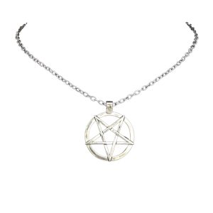 ketting pentagram zilverkleurig