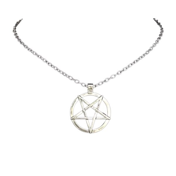 ketting pentagram zilverkleurig