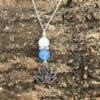 Zilveren (925 ST) Ketting Lotus Aquamarijn - Afbeelding 2