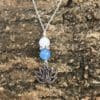 Zilveren (925 ST) Ketting Lotus Aquamarijn - Afbeelding 4